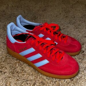 Adidas Women’s Red & Light Blue Handball Spezial Sneakers Size 8